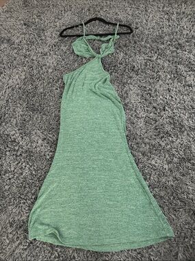 SHEIN Green Twist Cutout Maxi Dress
